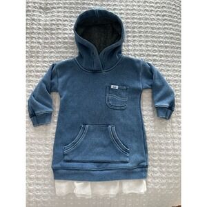 Buddy Lee Japan Girl Hoodie Dress 80 12-18M Raglan Tulle Indigo‎ Rare HTF Kawaii